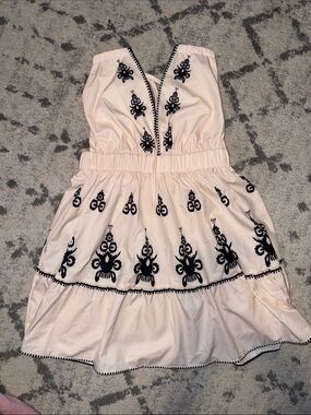 White Mini Dress w/ Black Detailing